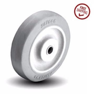 Colson Non Marking Gray Performa Soft Rubber Wheel 5&#034; x1-1/4&#034; with Plain Bearing