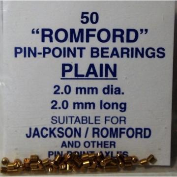 PECO JR15 -2mm Dia x 2mm Brass Plain Flush &#039;Romford&#039; Axle Bearings x 50 1st Post