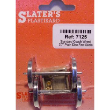 Slaters 7125 1 x Pair Std Plain Disc Coach Wheels &amp; Brass Bearings Kit &#039;0&#039; Gauge