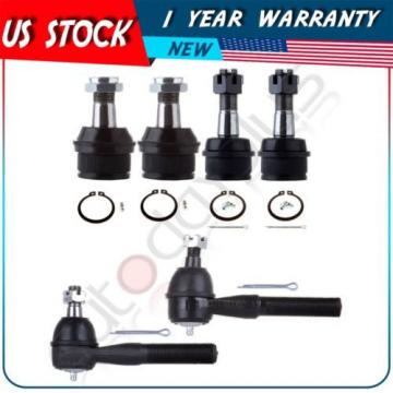 6 Pcs Suspension Kit for 1980-1996 Ford F-150 4WD Ball Joint Tie Rod End