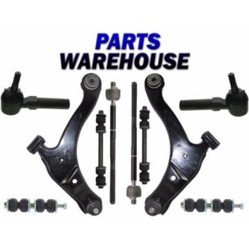 10 Pcs Kit Front Lower Control Arm w/Ball Joint Inner/Outer Tie Rod Sway Bars