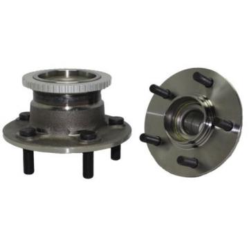 4 pc Set - 2 Rear Wheel Hub and Bearing Assembly w/ ABS + 2 Front Press Bearing