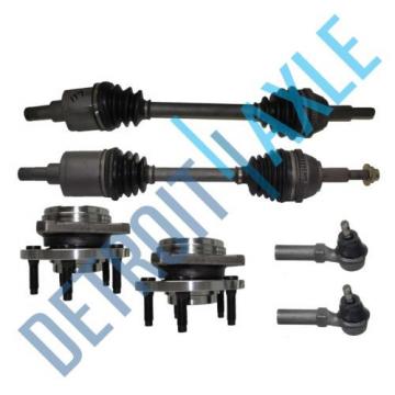 2 Front CV Axle Shafts + 2 NEW Tie Rods + 2 NEW Wheel Hub and Bearing Assembly