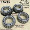 NEW 1&#034; One Inch Trailer Suspension Units Stub Axle Hub Tapered Wheel Bearings.