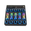NEO CHROME M12x1.5 STEEL EXTENDED DUST CAP LUG NUTS WHEEL RIMS TUNER WITH LOCK