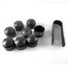 8x Blk Locking Wheel Lug Bolt Center Nut Covers 21mm Caps + Tools For AUDI VW