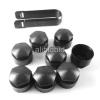 16x Black Locking Wheel Lug Bolt Center Nut Covers 21mm Caps +Tools For AUDI VW #2 small image