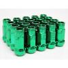 Z RACING GREEN STEEL 20PCS LUG NUTS 12X1.5MM OPEN EXTENDED 17MM KEY TUNER