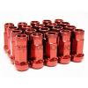 Z RACING RED STEEL 20PCS LUG NUTS 12X1.5MM OPEN EXTENDED 17MM KEY TUNER