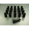 12x1.5 Steel Lug Nuts 20 Piece Set Lock Key Black Tuner Lugs Conical Open End 2K #1 small image