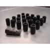 12x1.5 Steel Lug Nuts 20 Piece Set Lock Key Black Tuner Lugs Conical Open End 2K #2 small image