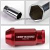 20X RACING RIM 50MM OPEN END ANODIZED WHEEL LUG NUT+ADAPTER KEY RED #5 small image