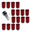 16 Piece Red Chrome Tuner Lugs Nuts | 12x1.25 Hex Lugs | Key Included