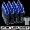 16 BLACK/BLUE SPIKED ALUMINUM 60MM EXTENDED LOCKING LUG NUTS WHEELS 12X1.5 L16 #1 small image