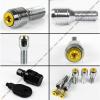 20 Pcs M14 X 1.5 Gold Wheel Lug Nut Bolts With Security Cap +Key+Socket For Audi #2 small image