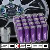 SICKSPEED 20 PC PURPLE/POLISHED CAPPED EXTENDED 60MM LOCKING LUG NUTS 14X1.5 L19 #1 small image