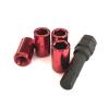 4 Pieces Red Tuner Lugs Nuts | 12x1.25 Hex Lugs | Key Included | Wheel Lock