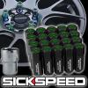 20 BLACK/GREEN CAPPED ALUMINUM 60MM EXTENDED TUNER LOCKING LUG NUTS 12X1.5 L07 #1 small image