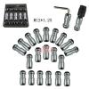 BLACK M12x1.25 STEEL EXTENDED DUST CAP LUG NUTS WHEEL RIMS TUNER WITH LOCK #1 small image