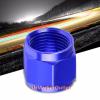 Blue Aluminum Female Tube/Line Sleeve Nut Flare Oil/Fuel 4AN Fitting Adapter #1 small image