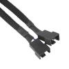 4Pin PWM To Dual PWM Computer Case Fan Power Sleeved Y-Splitter Adapter Cable YA