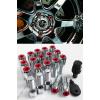 20 Pcs M14 X 1.5 Red Wheel Lug Nut Bolts With Security Caps +Key+Socket For Audi
