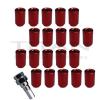 20 Piece Red Chrome Tuner Lugs Nuts | 12x1.25 Hex Lugs | Key Included