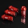 NRG ANODIZED ALUMINUM OPEN END TUNER WHEEL RIM LUG NUTS LOCK M12x1.5 RED 4 PC