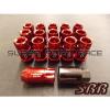NRG RED 100 SERIES OPEN ENDED LUG NUTS 12X1.5MM 17PCS SET WITH LOCK FOR HONDA