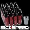 16 RED/BLACK SPIKED ALUMINUM 60MM EXTENDED TUNER LOCKING LUG NUTS 12X1.5 L16