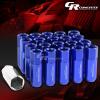 FOR DTS/STS/DEVILLE/CTS 20X EXTENDED ACORN TUNER WHEEL LUG NUTS+LOCK+KEY BLUE