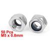 M5 X 0.8mm 304 Stainless Steel Nylock Nylon Insert Hex Lock Nuts 50pcs #2 small image