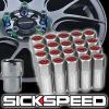 20 POLISHED/RED CAPPED ALUMINUM EXTENDED 60MM LOCKING LUG NUTS WHEELS 12X1.5 L07
