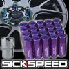 20 PURPLE/BLUE CAPPED ALUMINUM EXTENDED 60MM LOCKING LUG NUTS WHEELS 12X1.5 L17 #1 small image