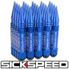SICKSPEED 20 PC BLUE 5 1/2&#034; LONG SPIKED STEEL LOCKING LUG NUTS 12X1.5 L07
