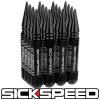 SICKSPEED 16 PC BLACK 5 1/2&#034; LONG SPIKED STEEL LOCKING LUG NUTS 12X1.25 L11