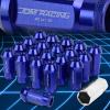 20pcs M12x1.5 Anodized 50mm Tuner Wheel Rim Locking Acorn Lug Nuts+Key Blue #1 small image