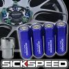 4 BLUE/POLISHED CAPPED ALUMINUM EXTENDED 60MM LOCKING LUG NUTS WHEELS 12X1.5 L02