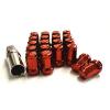 NNR CLOSED ENDED HEPTAGON LUG NUT LOCK SET RED 12X1.5MM 20 PIECES