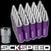 20 PURPLE/POLISHED SPIKED ALUMINUM EXTENDED 60MM LOCKING LUG NUTS 12X1.5 L07 #1 small image