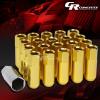 FOR CAMRY/CELICA/COROLLA 20X EXTENDED ACORN TUNER WHEEL LUG NUTS+LOCK+KEY GOLD