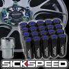 20 BLACK/BLUE CAPPED ALUMINUM 60MM EXTENDED TUNER LOCKING LUG NUTS 12X1.5 L07