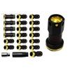 Dodge Neon Stealth 20pc Steel Slim Extended Lug Nuts + Lock 12x1.5mm Gold Closed