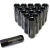 16PC CZRracing BLACK EXTENDED SLIM TUNER LUG NUTS LUGS FOR WHEELS/RIMS M12X1.5