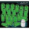 For Acura 12X1.5Mm Locking Lug Nuts Thread Wheels Rims Aluminum Extended Green