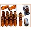 WORK RACING RS-R EXTENDED FORGED ALUMINUM LOCK LUG NUTS 12X1.5 1.5 ORANGE OPEN H
