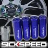 4 BLUE/BLUE CAPPED ALUMINUM EXTENDED TUNER LOCKING LUG NUTS WHEELS 12X1.5 L20