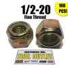 (Qty 100) 1/2-20 Fine Grade 8 Nylon Insert Lock Nuts Nylock Yellow Zinc Plated