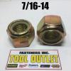 (Qty 100) 7/16-14 Grade 8 Nylon Insert Lock Nuts Nylock Yellow Zinc Plated