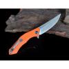 couteau orange g10 griff d2 plain edge flipper bearing jagdmesser knife messer